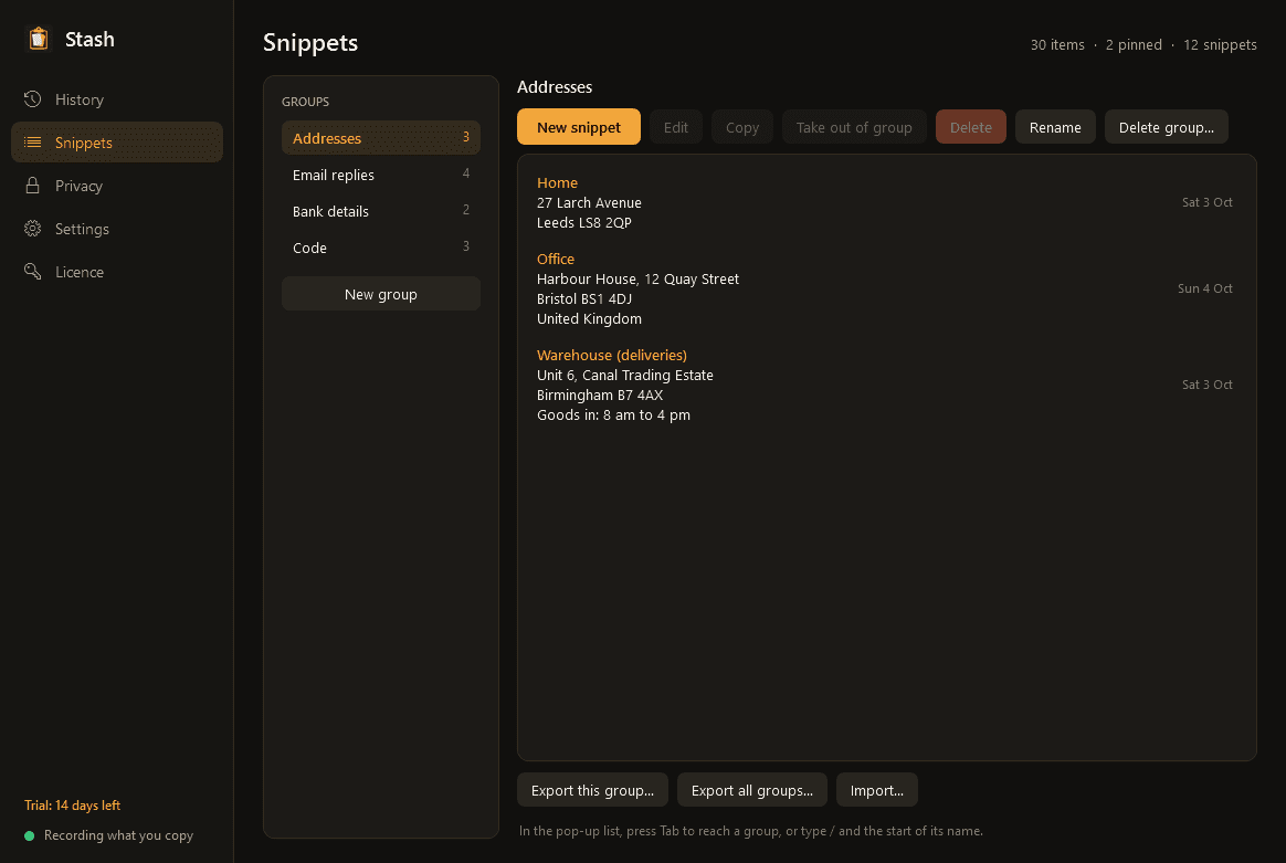 Stash screen 3